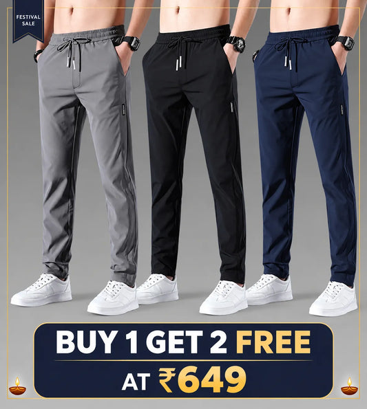 Premium Men's High-Stretch Lycra Pants (Buy 1 Get 2 Free)