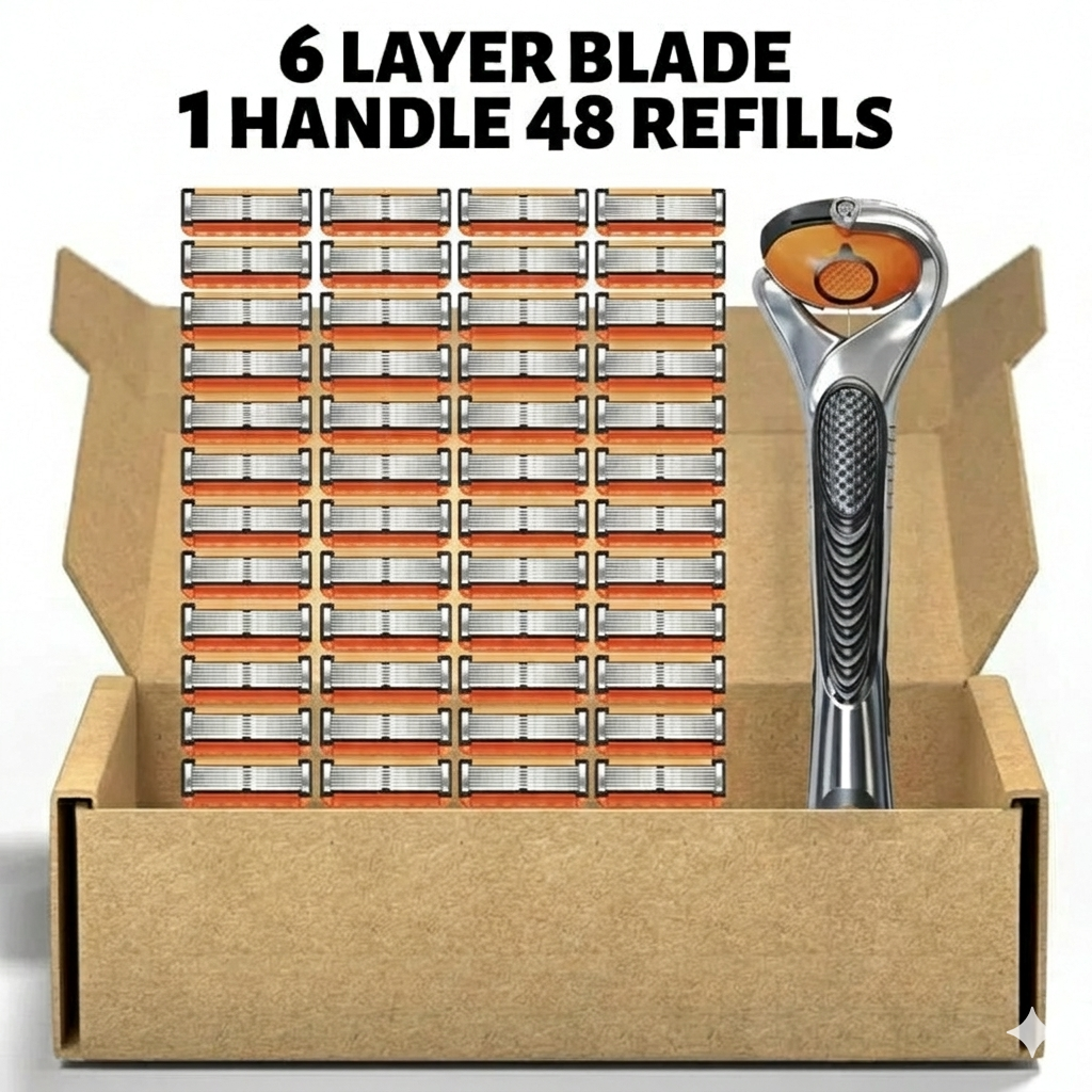Smart Shave Pro Kit – Free Handle Included with 48 High-Performance Razor Refills